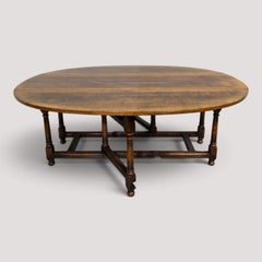 Huge Oak Wake Dining Drop Leaf Table
