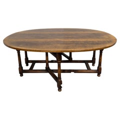 Huge Oak Wake Dining Drop Leaf Table