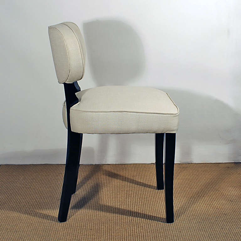 1940s Set of Six Art Deco Dining Chairs by De Coene, Beech, Fabric - Belgium For Sale 2