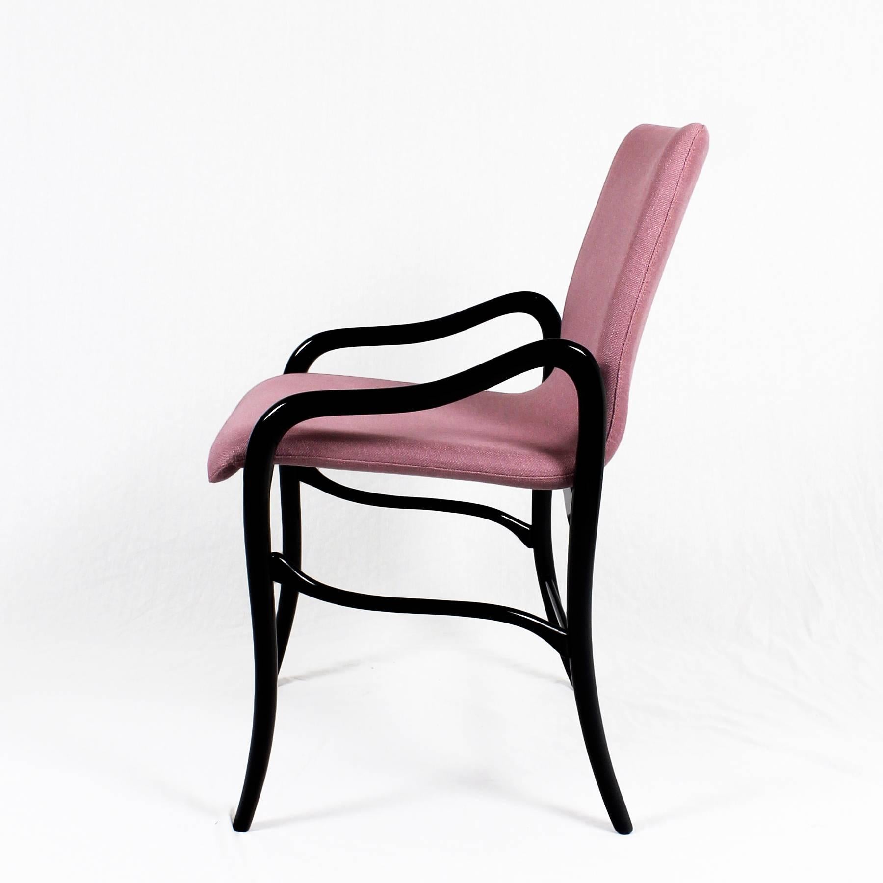 Satz von vier modernen Sesseln aus der Mitte des Jahrhunderts von Enrico Ciuti mit rosa Leinen – Italien (Italienisch) im Angebot
