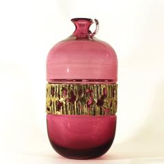Murano glass demijohn style vase by Angelo Brotto