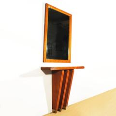Art Deco cubist console and mirror