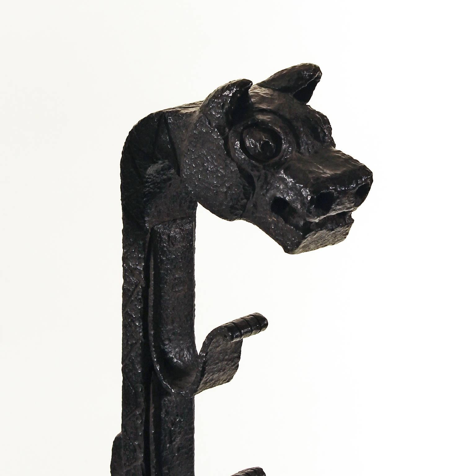 Catalan Modernism Wrought Iron Firedogs 2