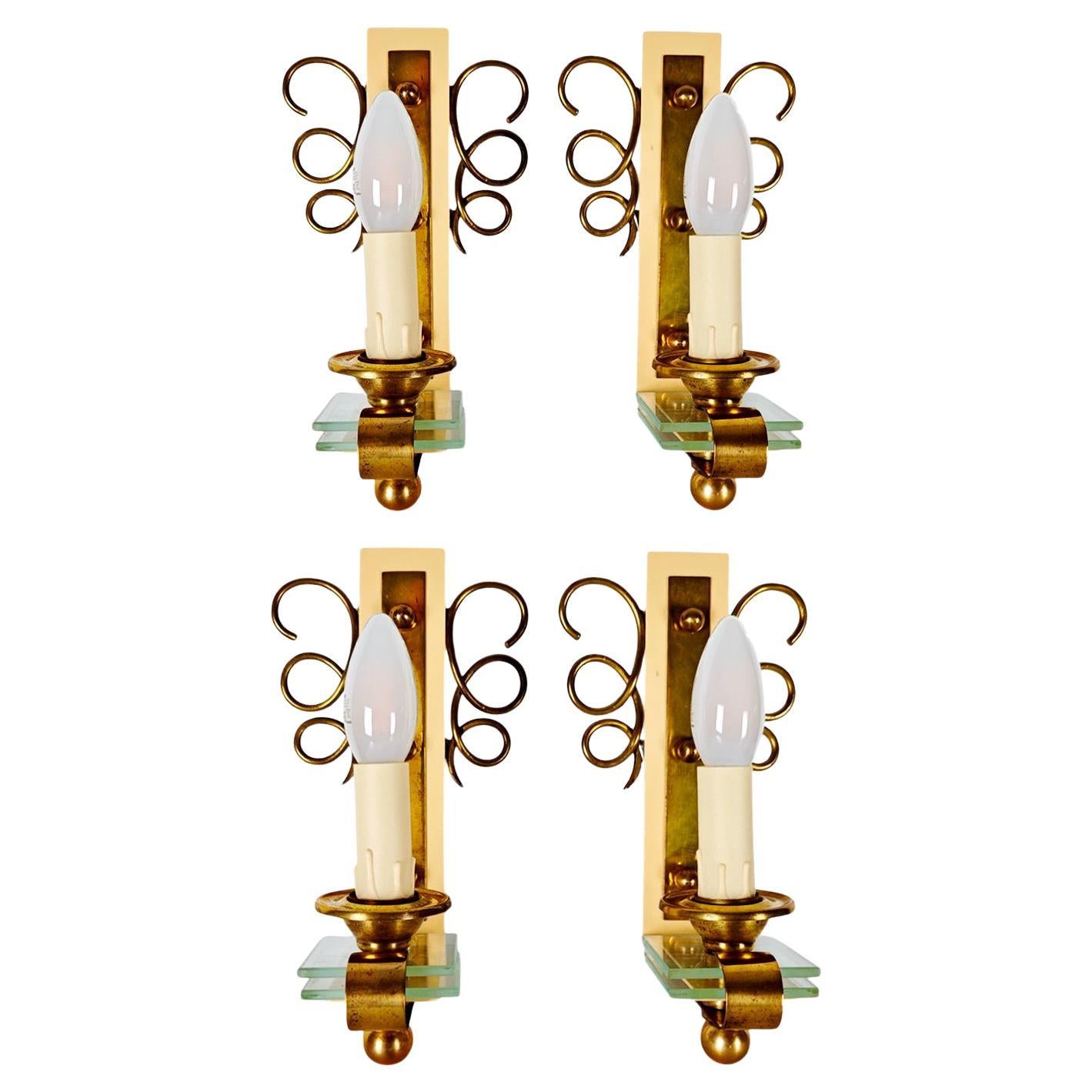 Set di 4 lampade da parete - Francia 1940