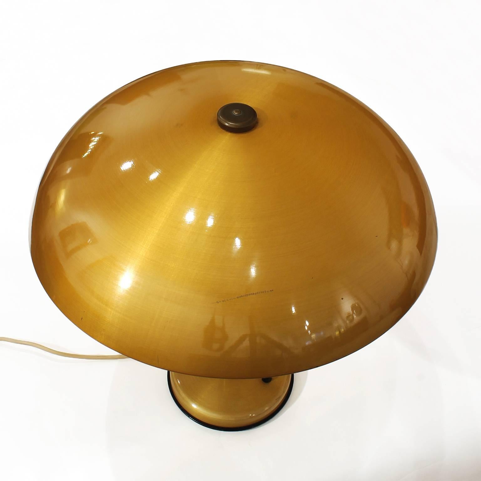 Mid-Century Modern 1950´s Desk Lamp, wood pieces, polished brass rings - Belgium 