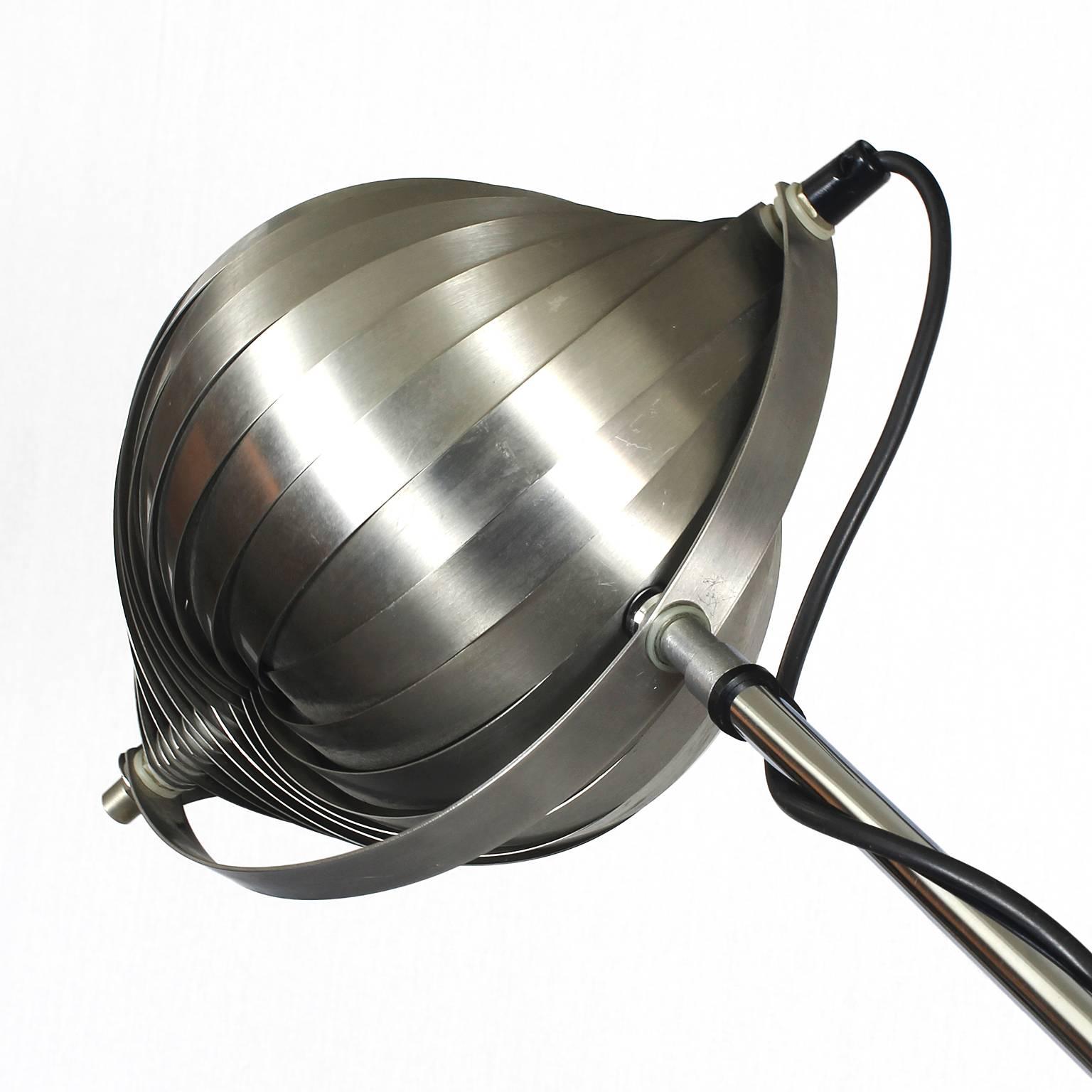 Mid-20th Century 1960´s Standing Lamp in the Style of Henri Mathieu, brushed steel - France