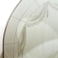 1930´s Large Art Deco Mirror, engraved decoration, chrome-plated brass - italy