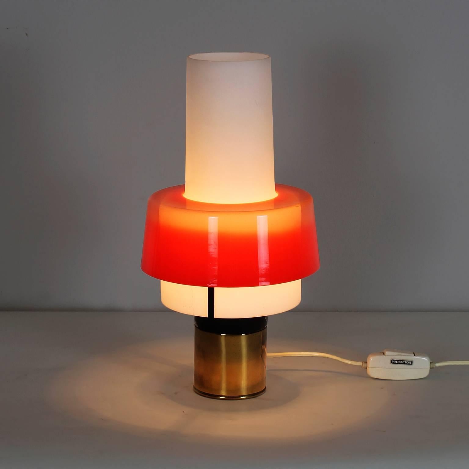 Italian 1960´s Table Lamp Model 8039 by Stilnovo, aluminium, opaline, perspex - italy