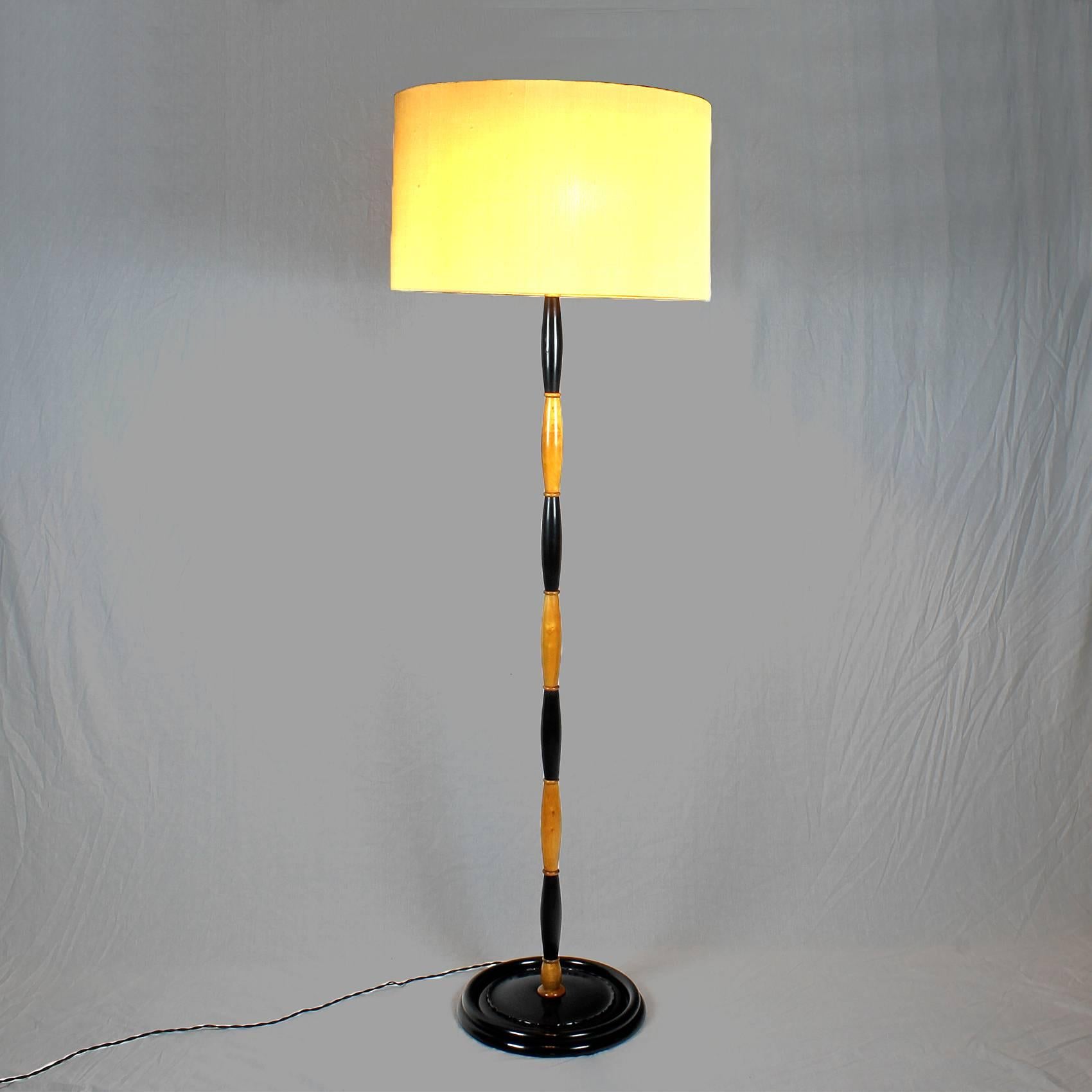 Silk Two Colored Standing Lamp from the 1940s