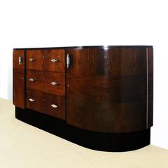 1934 - Curved Art Deco Sideboard by Casa Reig, mahogany, Rio rosewood - Spain