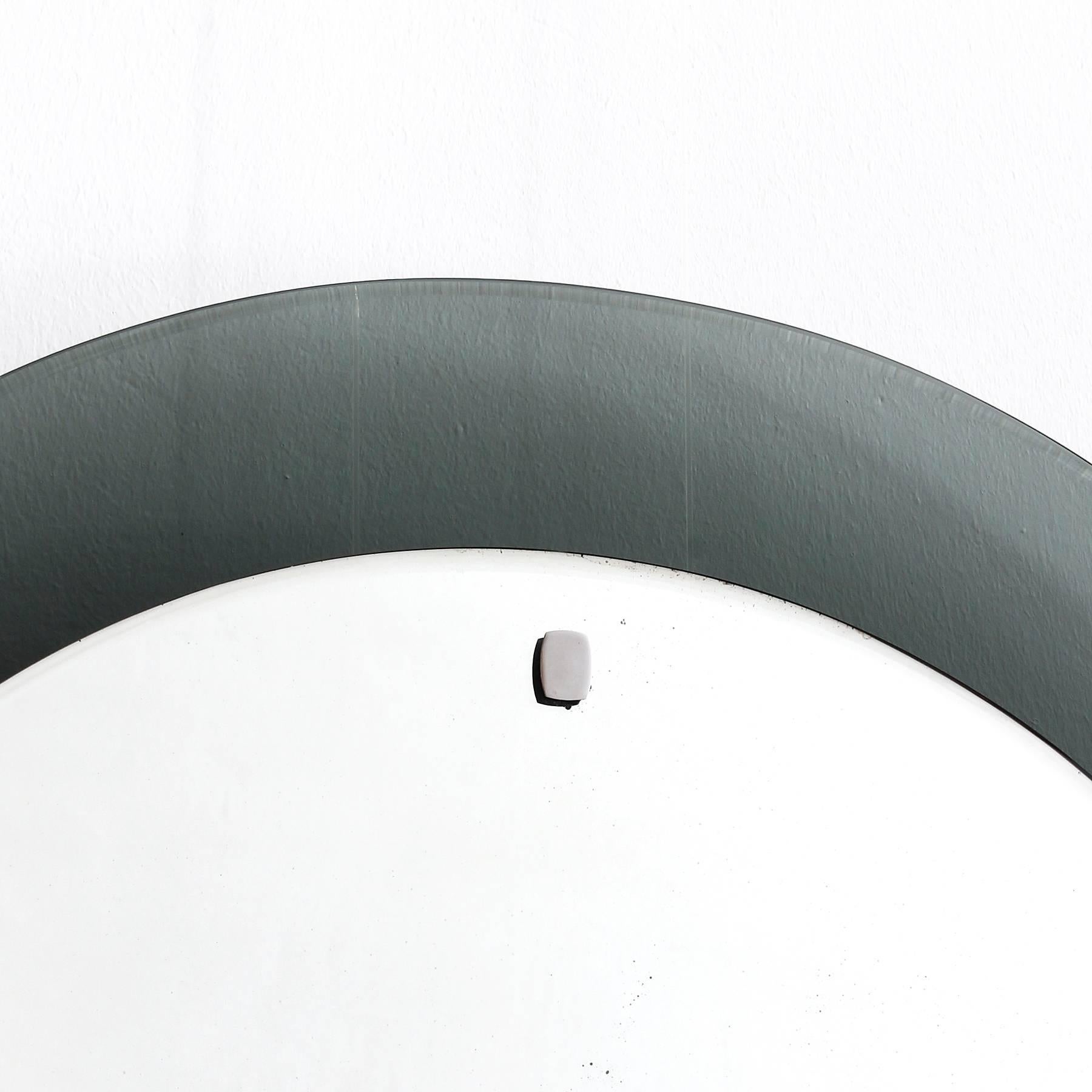 Mid-Century Modern 1960´s Gray Green Italian Mirror, chrome-plated brass hardware - Italy