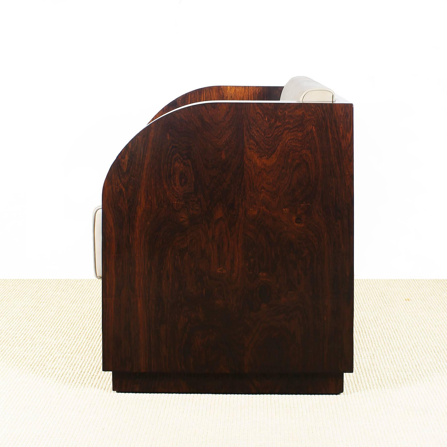 1930´s Set of Art Deco Cubists Desk and Armchair, rosewood, leather - France 2