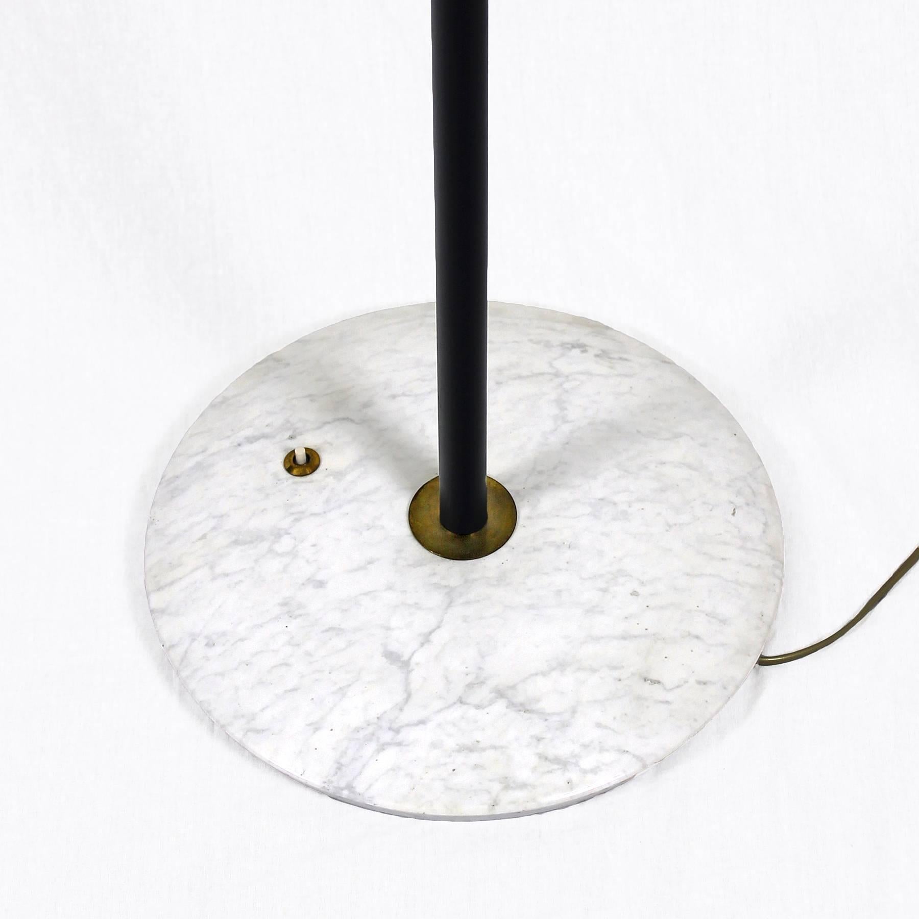 Mid-Century Modern 1960´s Standing Lamp by Stilux, marble, steel. brass, perspex lampshade - Italy