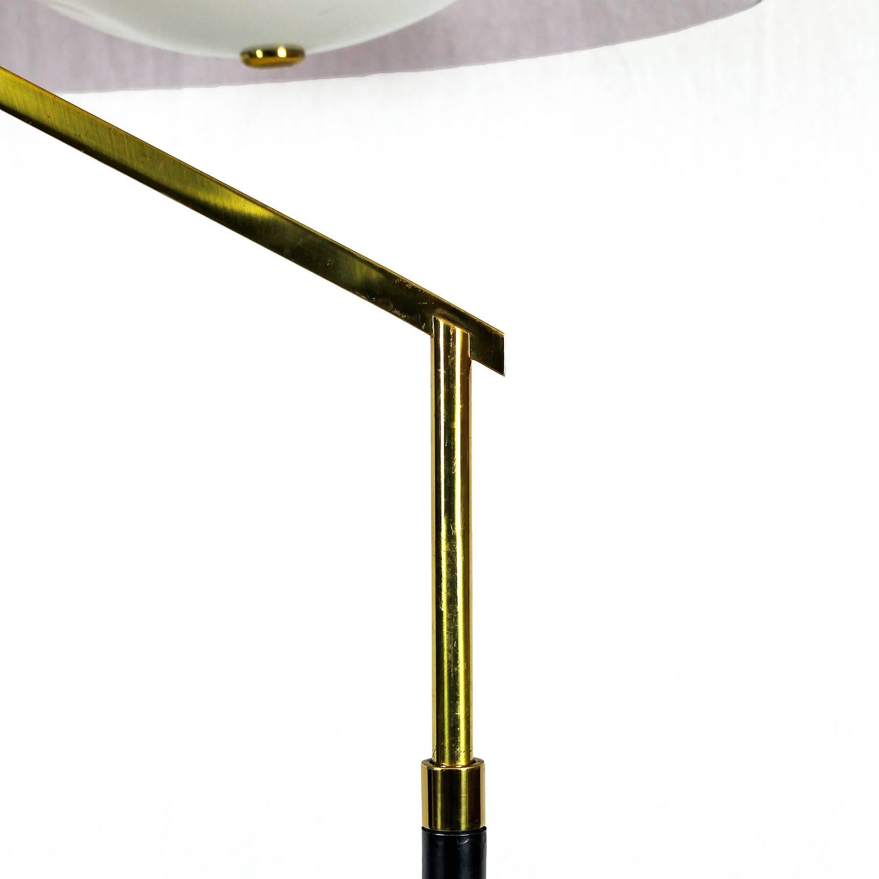 Italian 1960´s Standing Lamp by Stilux, marble, steel. brass, perspex lampshade - Italy