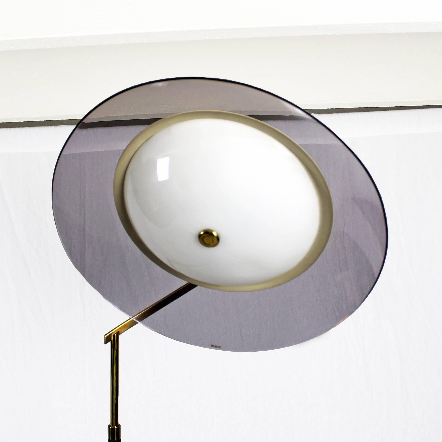 Mid-20th Century 1960´s Standing Lamp by Stilux, marble, steel. brass, perspex lampshade - Italy