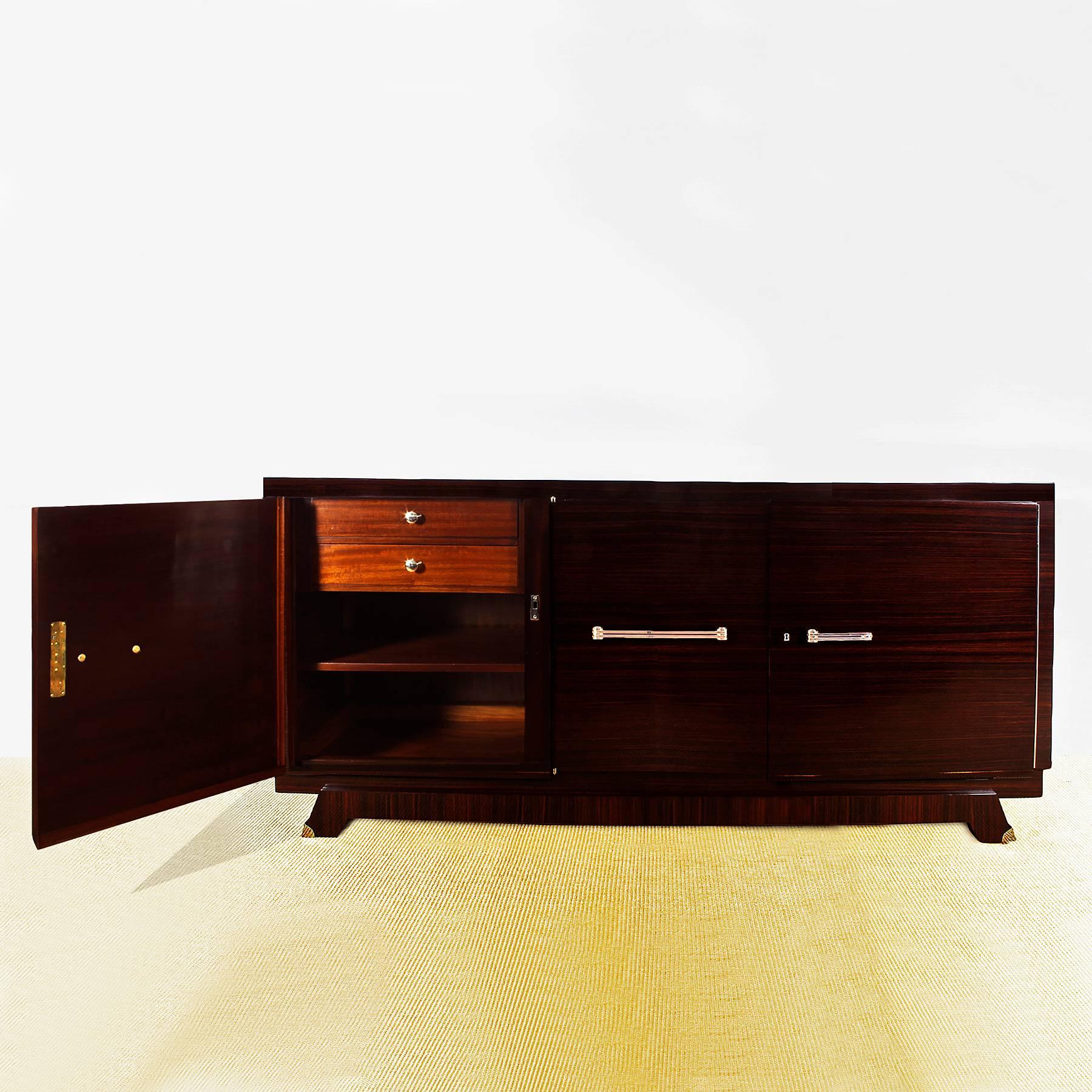 1930´s Art Deco French Sideboard, mahogany, bronze - France In Excellent Condition In Girona, ES