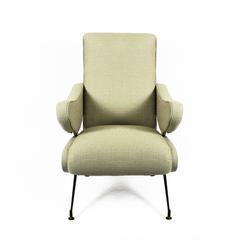 Mid-Century Modern Reclinable Armchair by Oscar Gigante, Beige Fabric - Italy