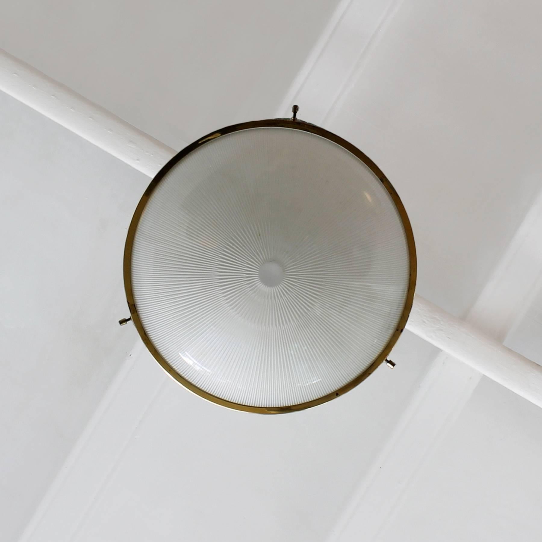 Mid-Century Modern 1960´s Large Delta Lantern by Sergio Mazza for Artemide, brass, glass - Italy
