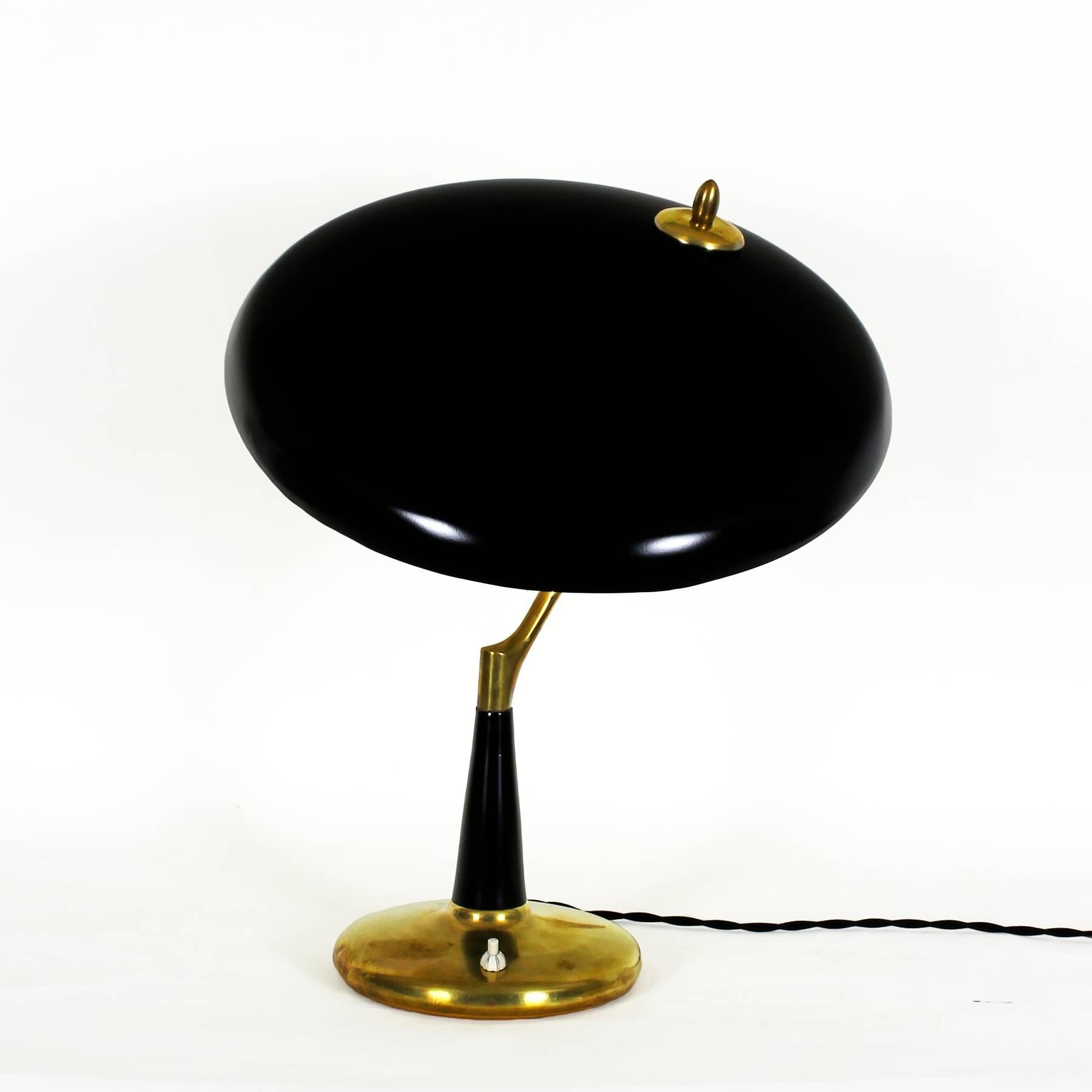 Mid-Century Modern 1956 Table Lamp by Oscar Torlasco for Lumi, brass, sheet metal - Italy