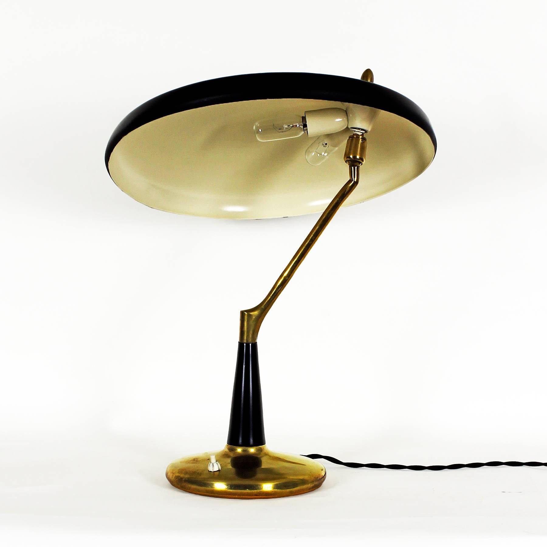 Italian 1956 Table Lamp by Oscar Torlasco for Lumi, brass, sheet metal - Italy