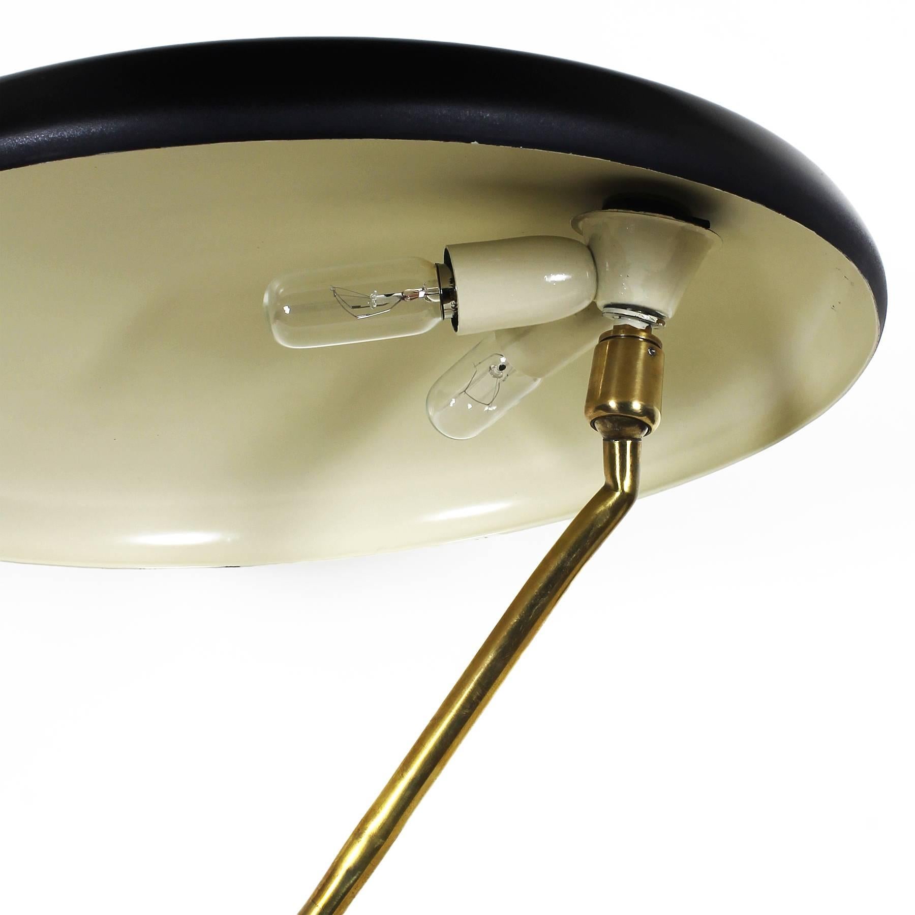 Lacquered 1956 Table Lamp by Oscar Torlasco for Lumi, brass, sheet metal - Italy