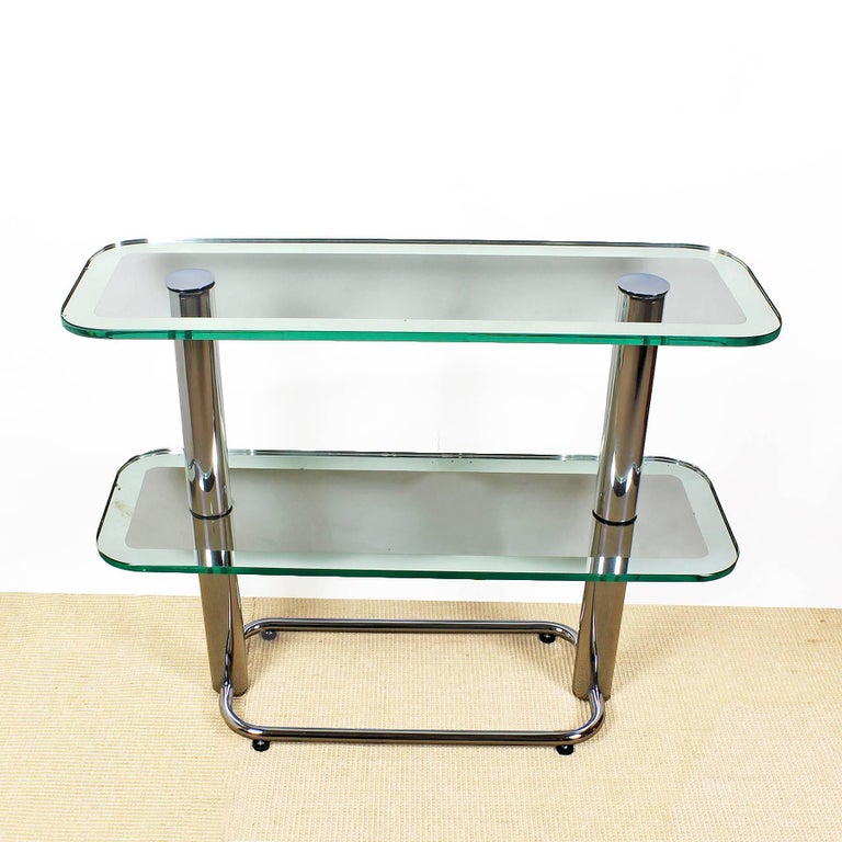 1930´s Art Deco Shelving Unit, chromed plated brass, glass . Barcelona