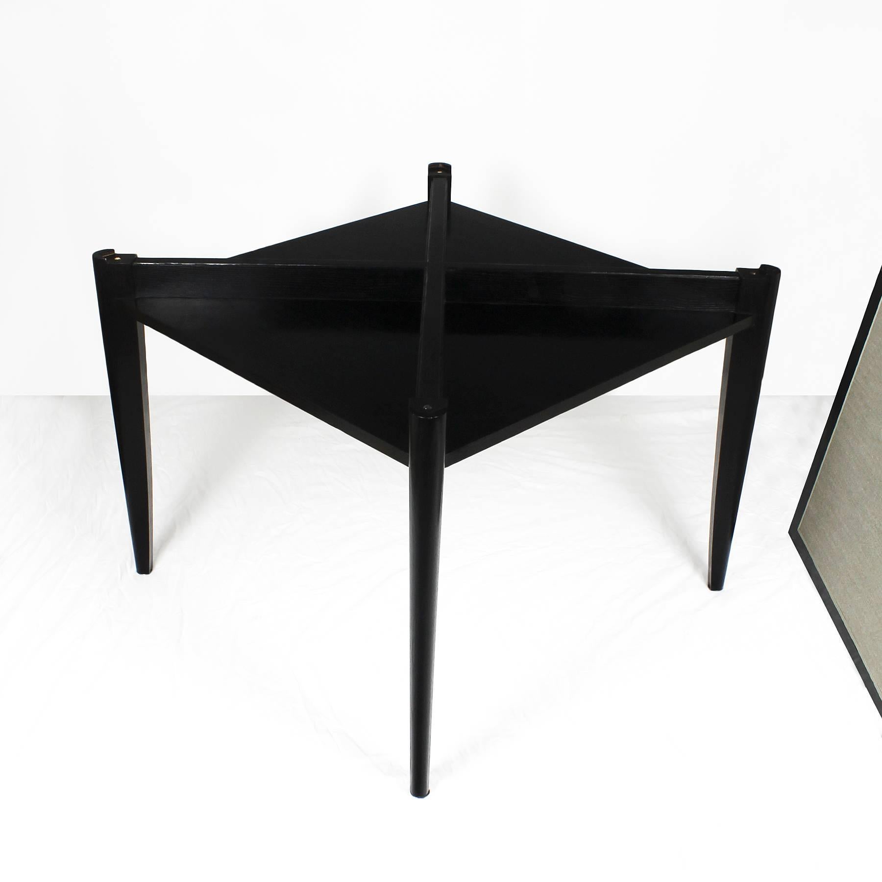 Mid-20th Century 1940s Game Table, stained oak, reversible top, grey felt. France