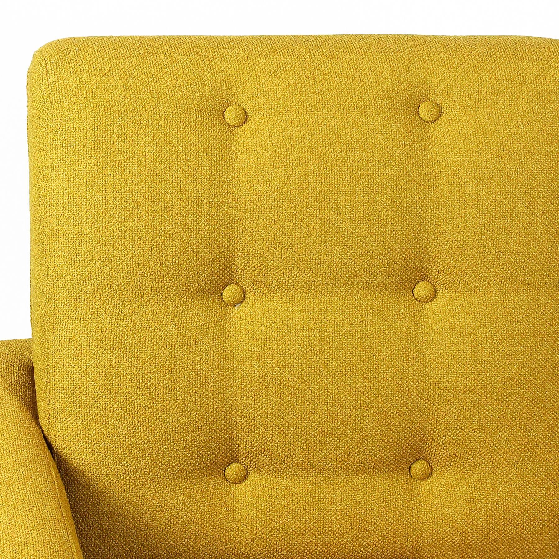 1960s Pair of Padded Armchairs, Yellow and Black, Steel, Upholstery, Italy 4