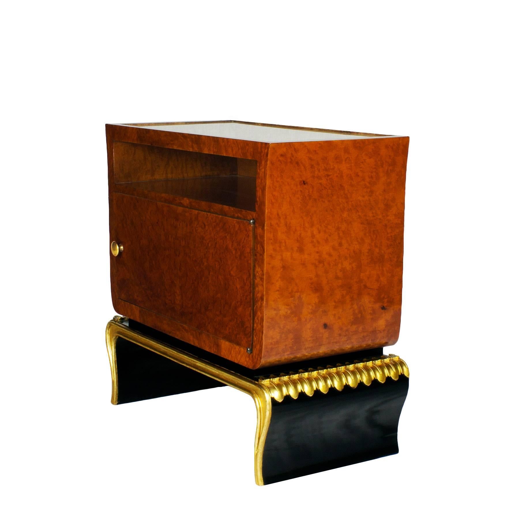 Italian Pair of Mid-Century Modern Night Stands With Marble On Top - Italy For Sale