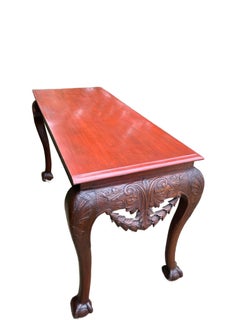 Irish George II Mahogany Side Table with Carved Details, 1890s