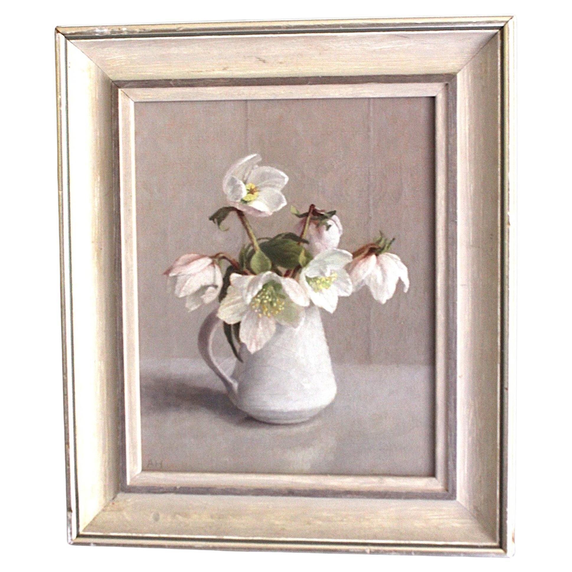 Vintage-Stillleben mit Weihnachtsrosen im Angebot