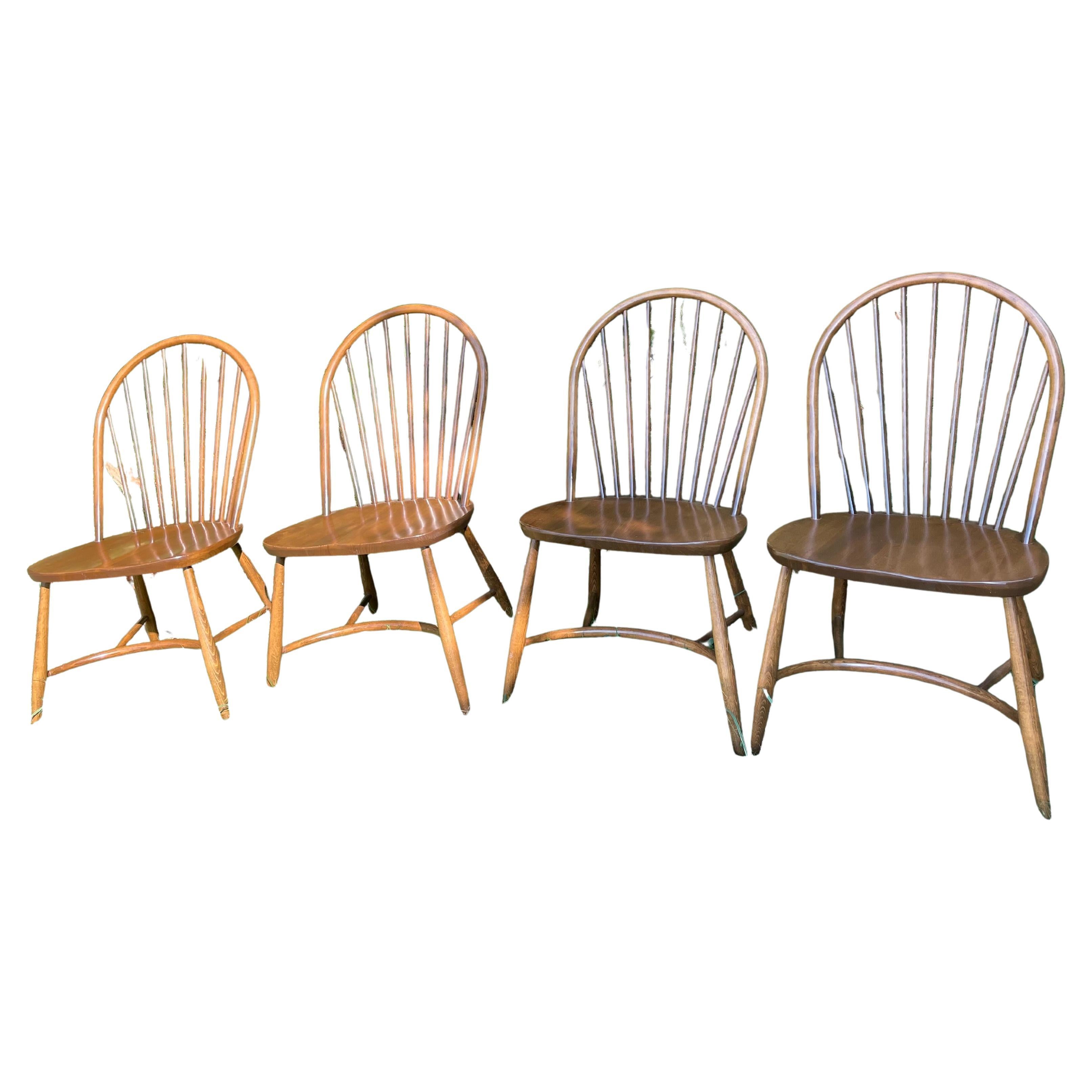 Vintage Ercol Latimer Steam Bent Chairs Modello 909 (C.1970) Set di Quattro Rare in vendita