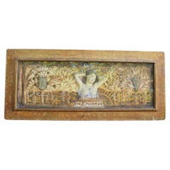 Rare British Arts and Crafts Polychrome Plaster Relief “Ave Epicurus!”, circa 19