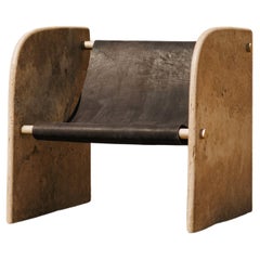Silla de mármol plateado Ana Travertino de Serafini