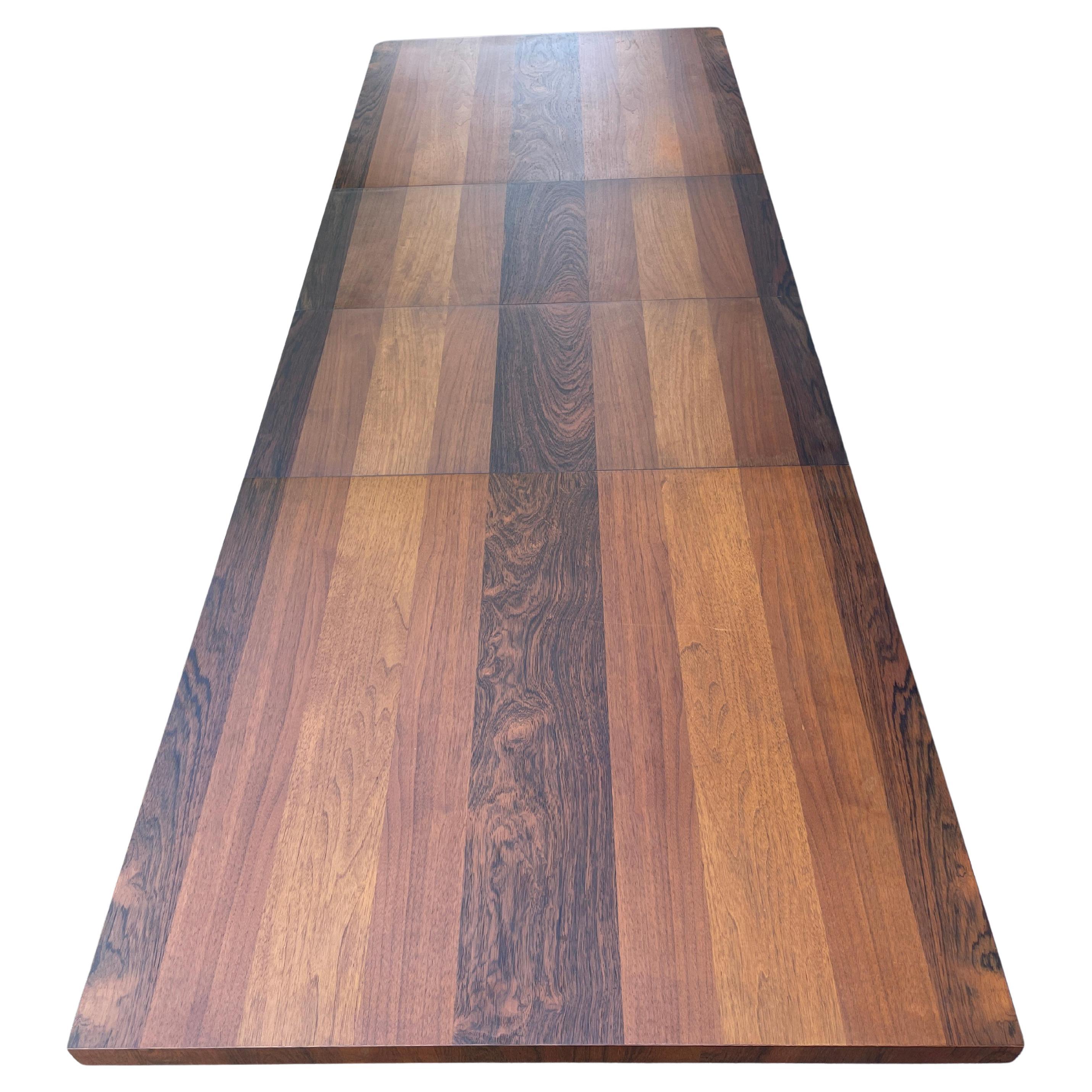 Table de salle à manger extensible en tri-bois de Milo Baughman avec 2 abattants en vente 5