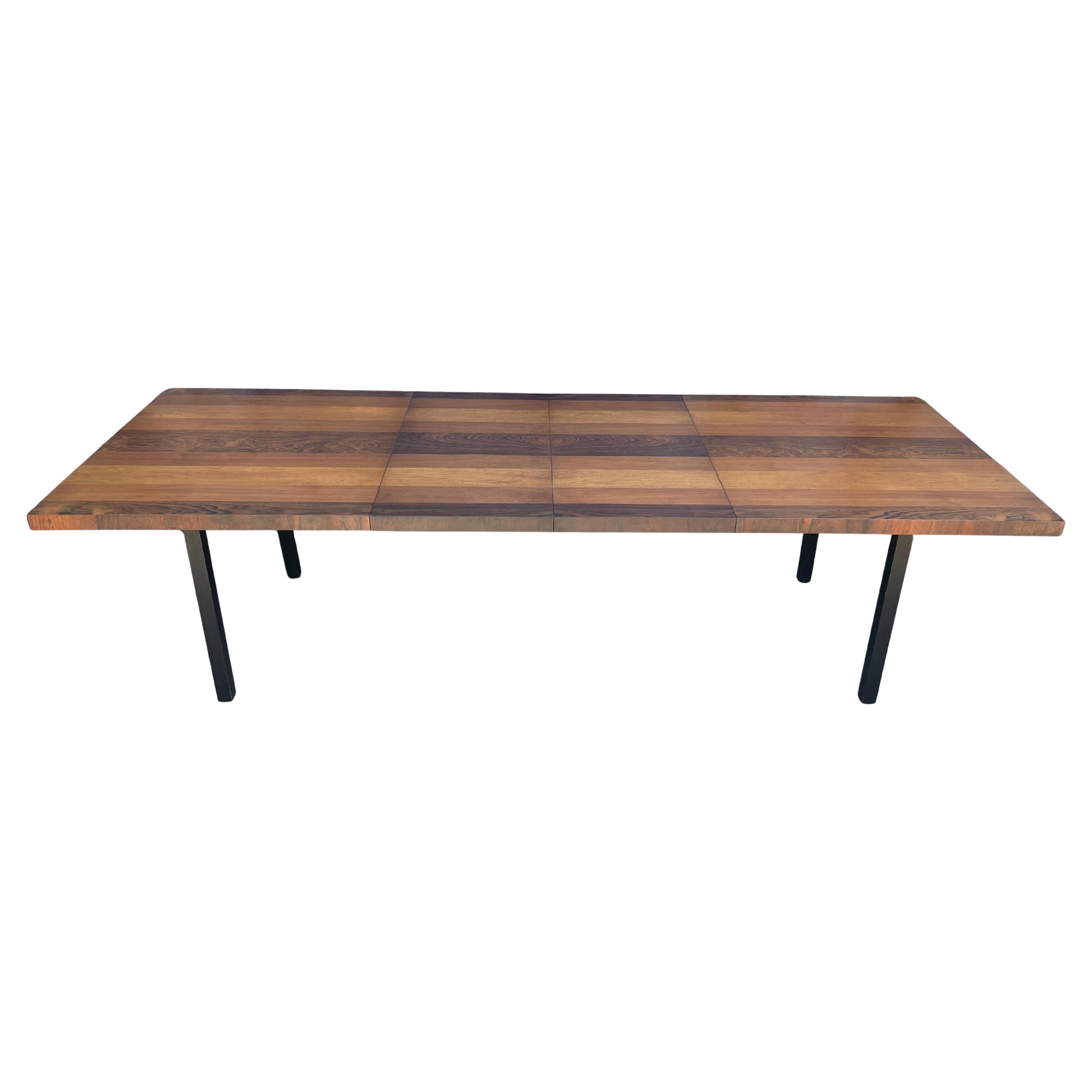 Table de salle à manger extensible en tri-bois de Milo Baughman avec 2 abattants en vente 1