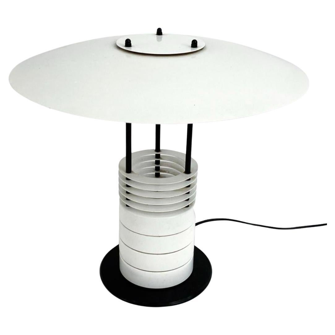 Post Modern danish white metal table lamp by Jørgen Buchwald