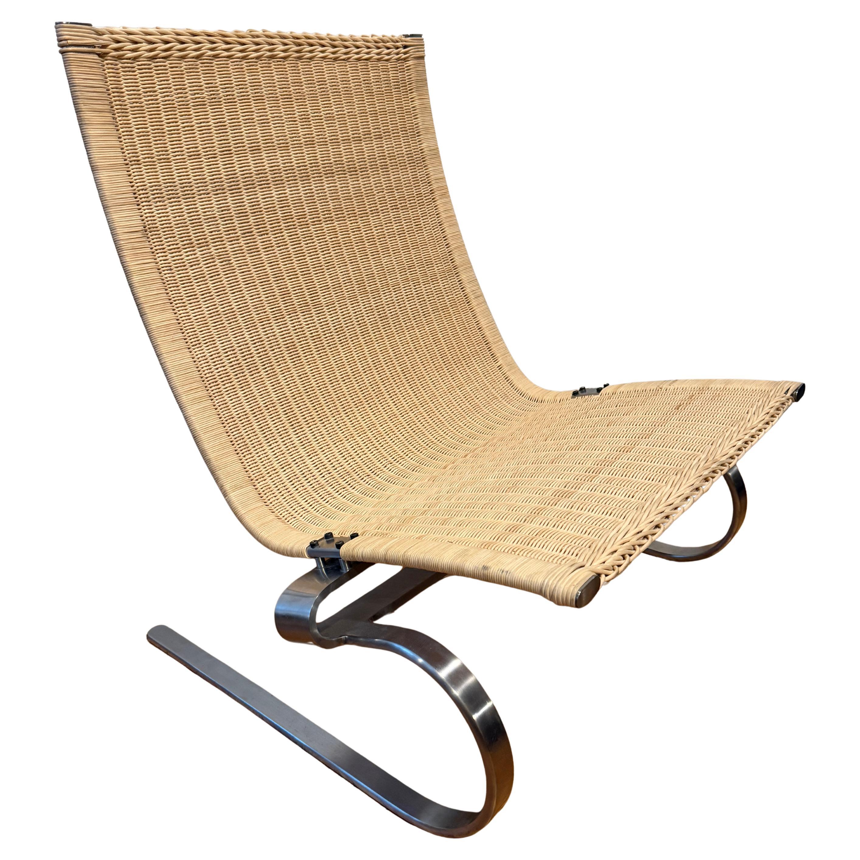 Fritz Hansen PK 20 wicker lounge chair designed by Poul Kjærholm