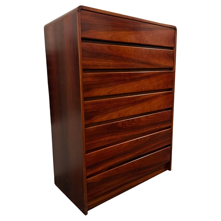 Mid Century Danish Modern Rosewood 7 drawer tall dresser by Arne Wahl  Iversen For Sale at 1stDibs
