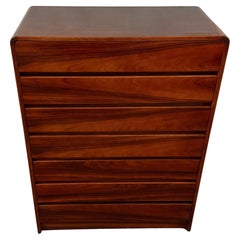 Mid Century Danish Modern Rosewood 7 drawer tall dresser by Arne Wahl Iversen