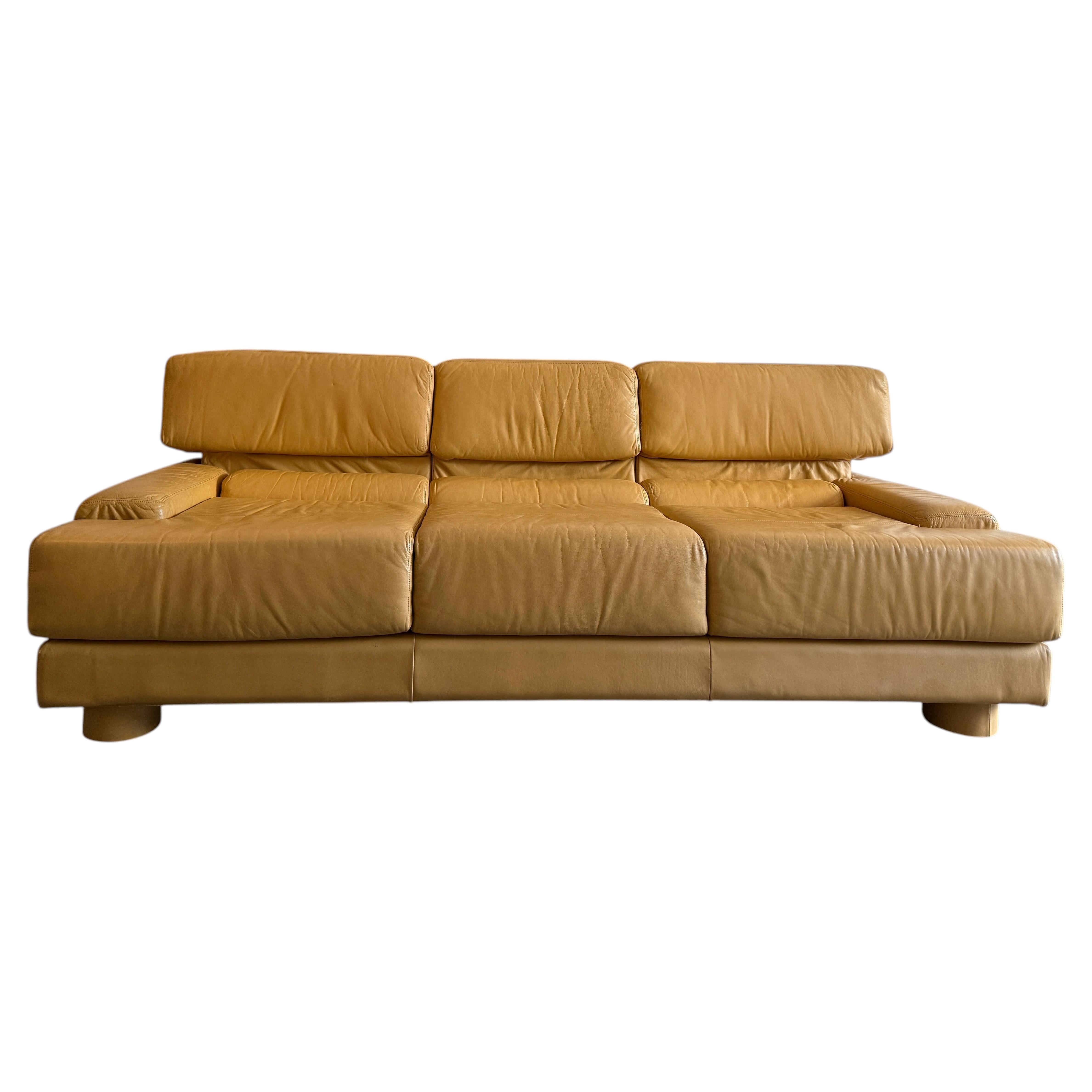 Seltenes Mid Century Modernes Würfel-Ledersofa von Percival Lafer Brasilien 1970