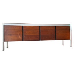 Mid century American Modern 10 Drawer Office Credenza Jens Risom Aluminum frame