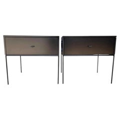 Pair of Mid century Paul McCobb Single Drawer #1500 Nightstands black T Pulls
