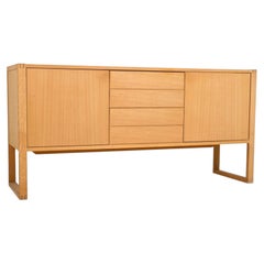 Scandinavian Modern Beech Credenza with 2 doors and 3 drawers Detailed joints