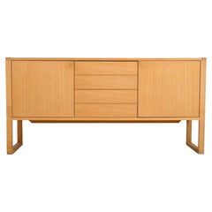 Scandinavian Modern Beech Credenza with 2 doors and 3 drawers Detailed joints