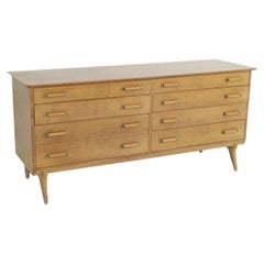 Comò a 8 cassetti in stile Mid-Century, disegnato da Renzo Rutili per la Johnson Furniture Company