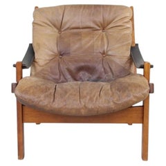 Mid century Scandinavian Modern Hunter Leder Sessel Torbjørn Afdal
