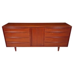 Mid century Danish modern long Teak credenza dresser by Falster