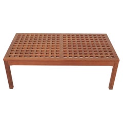 Danish Modern Teak Coffee Table lattice top by John Vedel Rieper