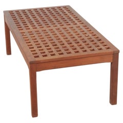 Danish Modern Teak Coffee Table lattice top by John Vedel Rieper